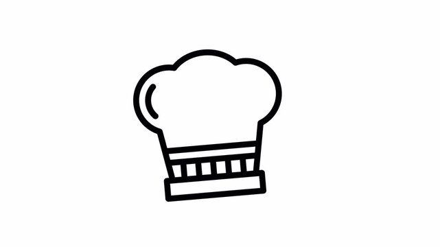 chef hat minimalist stroke animation