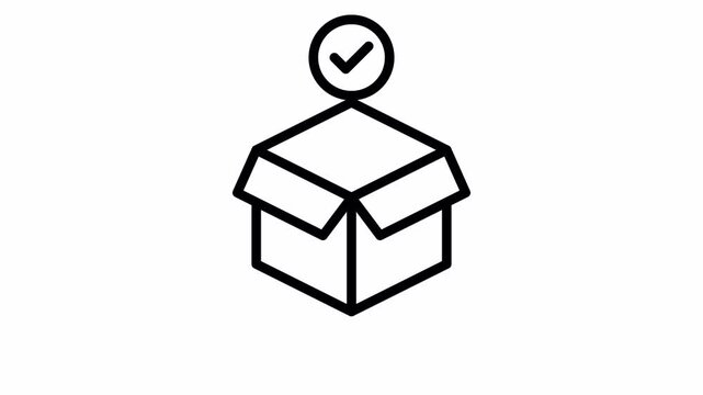 delivery box minimalist stroke animation