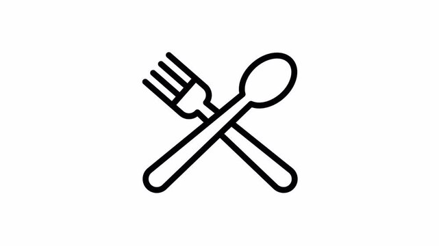 spoon fork minimalist stroke animation