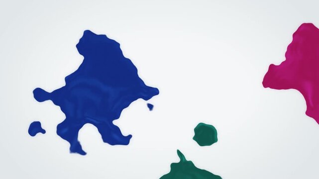 Colorful abstract shapes on white background. 2d animation