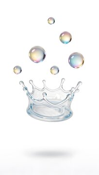 Splash Bubble Portrait Concept Illustration