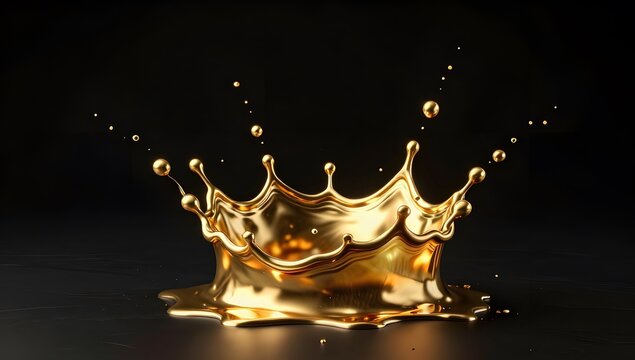 Splash Gold Burst Black Landscape Concept Illustration