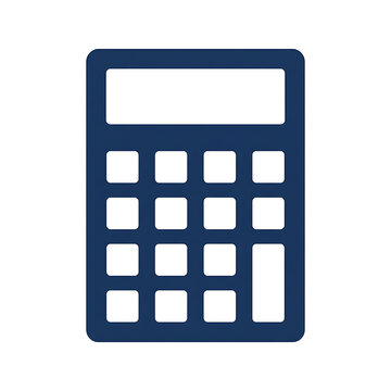 Blue calculator icon for business and finance