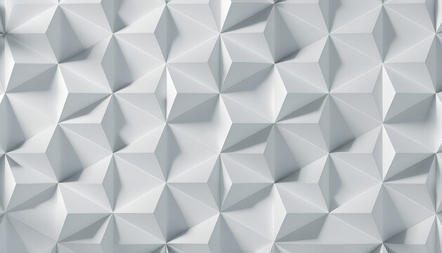 3D Geometric White Triangular Surface Background