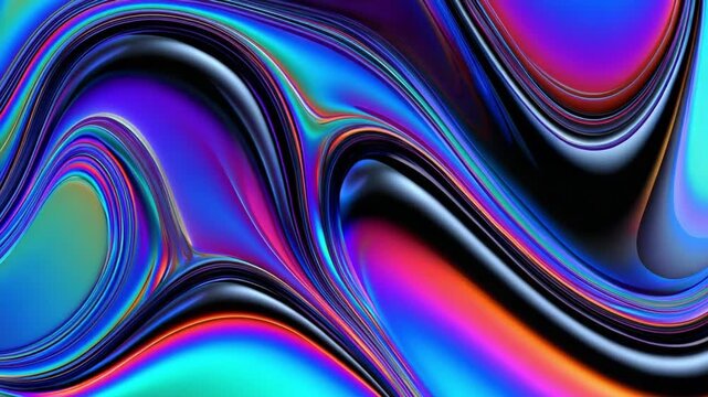 Abstract Liquid Flow Pattern with Vibrant Colors and Smooth Curves