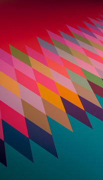 An abstract geometric pattern of overlapping colorful triangles