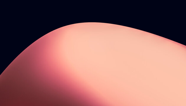 Abstract orange curve with soft gradient lighting on dark background