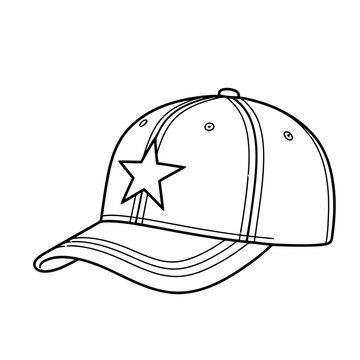 Baseball cap with star outline