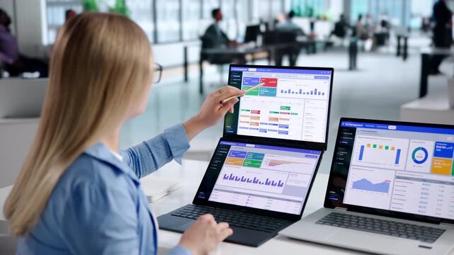 Corporate Tax Manager Reviews Compliance Dashboard Before Important