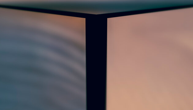 Softly illuminated corner where two modern walls meet