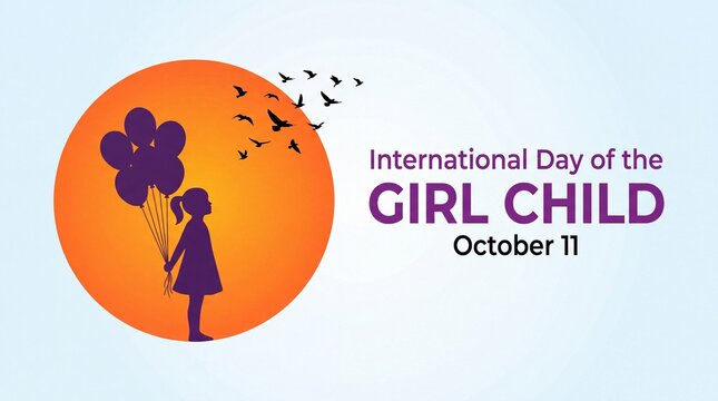 International day of the girl child concept vector illustration