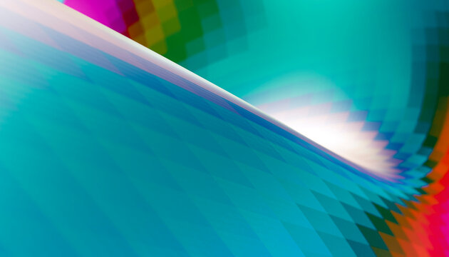Abstract blue wave with pixelated texture and colorful light