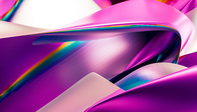 Abstract digital artwork with flowing vibrant curved shapes and bright