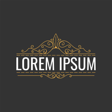 Baroque Royal Monogram Filigree Graphic Illustration For Classic Wedding Corporate Branding Identity