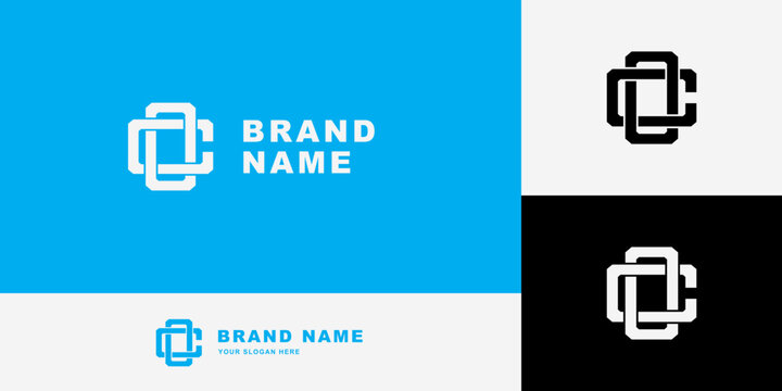 Modern geometric interlocking CO letter monogram logo design for professional corporate branding