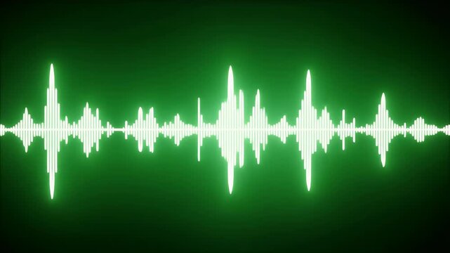 Green audio waveform visualized on a dark background.