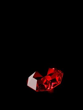 Deep red gemstone set against a black background, ||black, stone