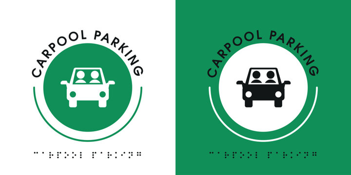 Carpool Parking sign, vector illustration.