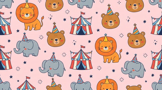 Cute circus pattern background design