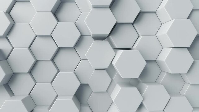 A seamless abstract background of interconnected white hexagonal shapes.