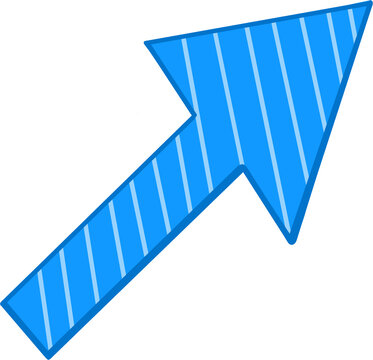 Abstract Blue Arrow Shape with Textured Red Lines Design Element