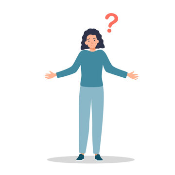Girl does not understand what is happening illustration vector