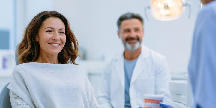 Smiling woman at dental consultation