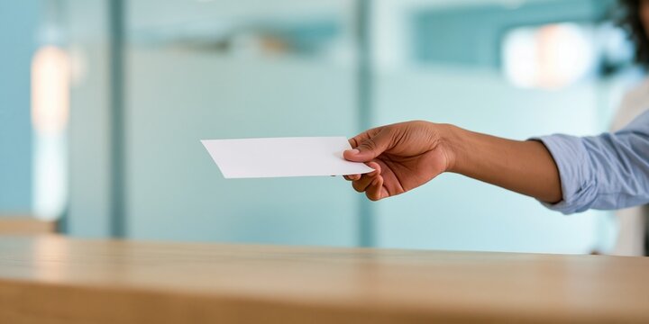 Hand Holding Blank White Envelope