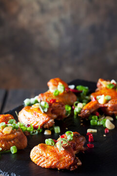 Marinated and grilled chicken wings