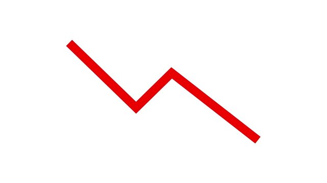 Red zigzag line descends diagonally across a white background