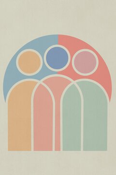 Abstract geometric illustration represents community and unity