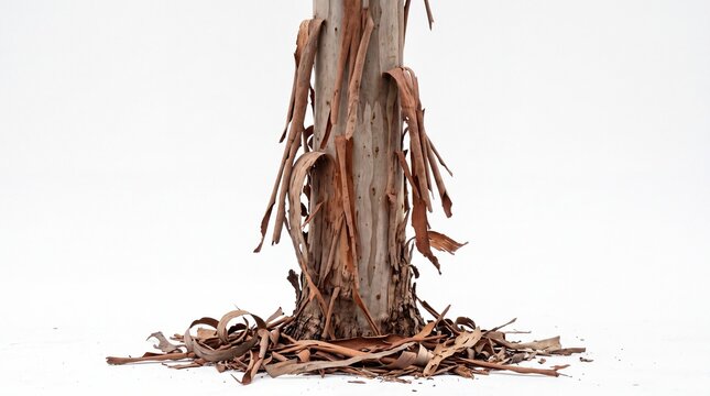 Uprooted dead tree stump with exposed roots symbolizing loss and erosion in a quiet natural landscape
