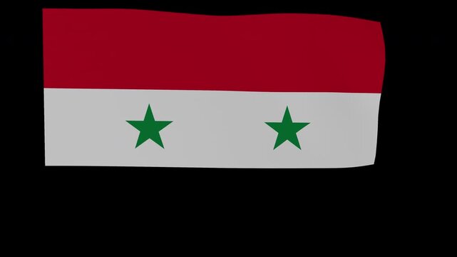 Graceful Fluttering Syria National Flag Loop Alpha Channel