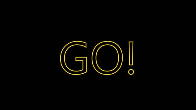 Sport Fitness Interval 3 Second Countdown Timer with GO on Black Background