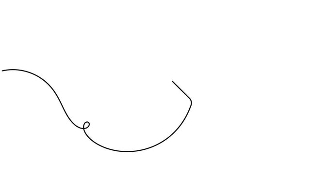 Modern cursor sign continuous one line drawing moving on white background 4k animation video