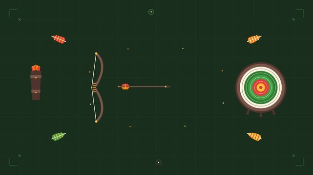 Minimalist Digital Archery Animation