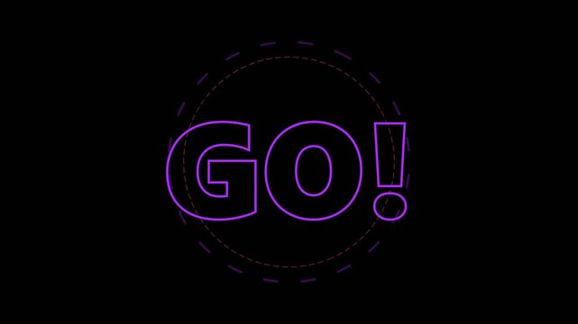 Sport Fitness Interval 3 Second Countdown Timer with GO on Black Background