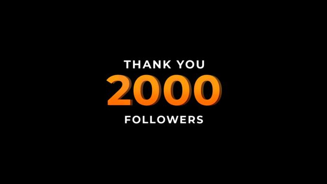 2000 Followers Milestone Thank You Animation