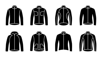 Vector Jacket Icons Set: Sportswear, Outerwear, Fashion Apparel Graphics © Touhid