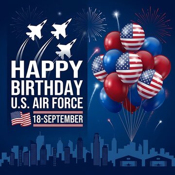 Happy birthday u.s. air force celebration design