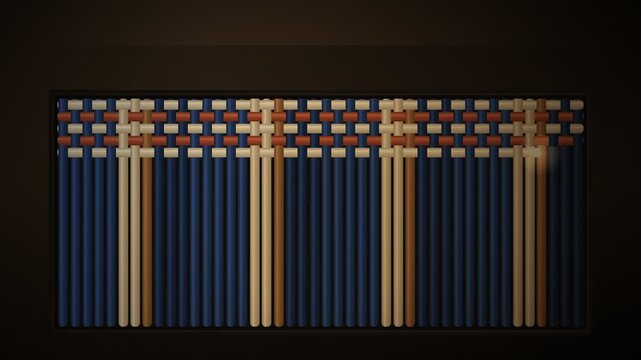 Textile Threads Weaving Cloth Pattern Build Animation