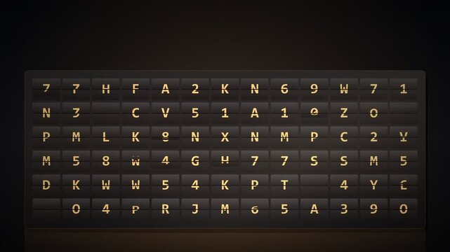 Retro Split Flap Board Letters Flipping Seamless Loop