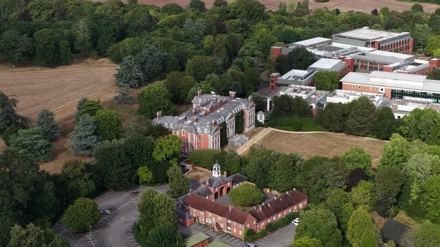 Aerial View of Historic Hursley House in Hampshire, England