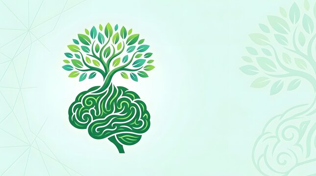 Creative Brain Tree Illustration Symbolizing Knowledge and Growth