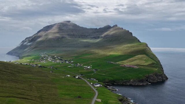 Timelapse of Ei&eth;i Village and Dramatic Mountains, Faroe Islands
