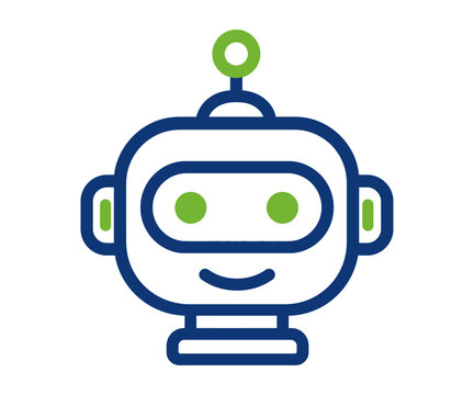 AI robot avatar head support icon