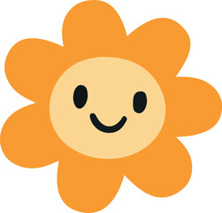 Obraz premium Smiling orange flower with petals in soft light representing joy and simplicity for children's themes