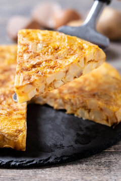 Slice of Traditional Spanish Potato Omelette