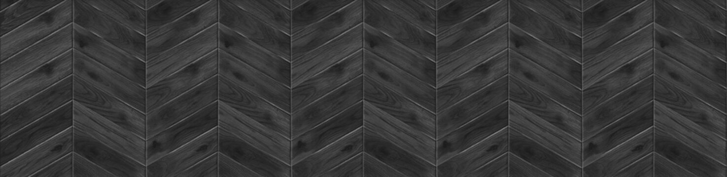 Dark grey chevron parquet wood plank texture