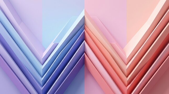Abstract background with vshaped layered panels in blue and pink gradients